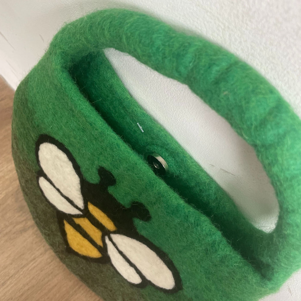 Water Felted Bee Bag - Garden Greens, One Handle – view 4