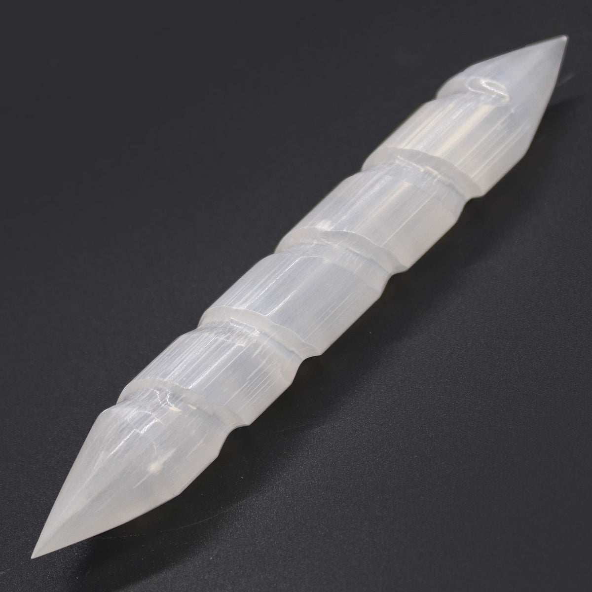 Selenite Spiral Wand 16 cm - Pointed Both Ends – view 2