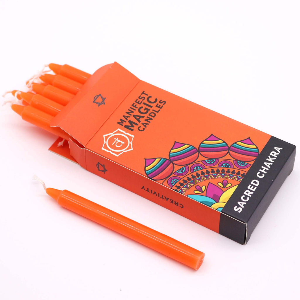 Manifest Magic Candles Pack of 12 - Orange Sacral Chakra – view 2