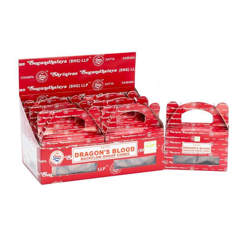 Satya Dragon's Blood Backflow Dhoop Cones, Pack of 24