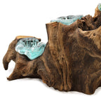 Molten Glass Five-Candle Holder on Wood – view 9