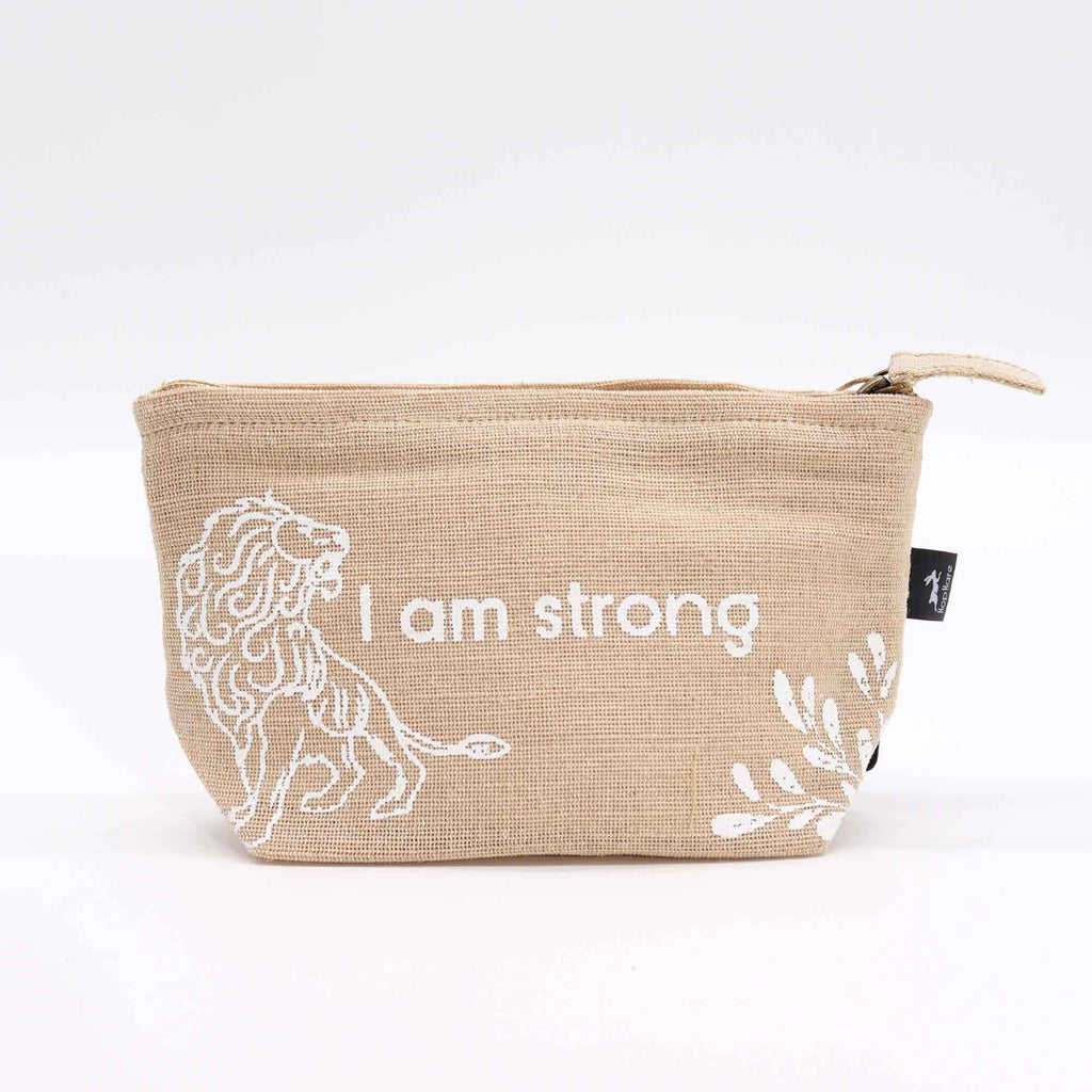 Hop Hare Jute Pouch - I am Strong