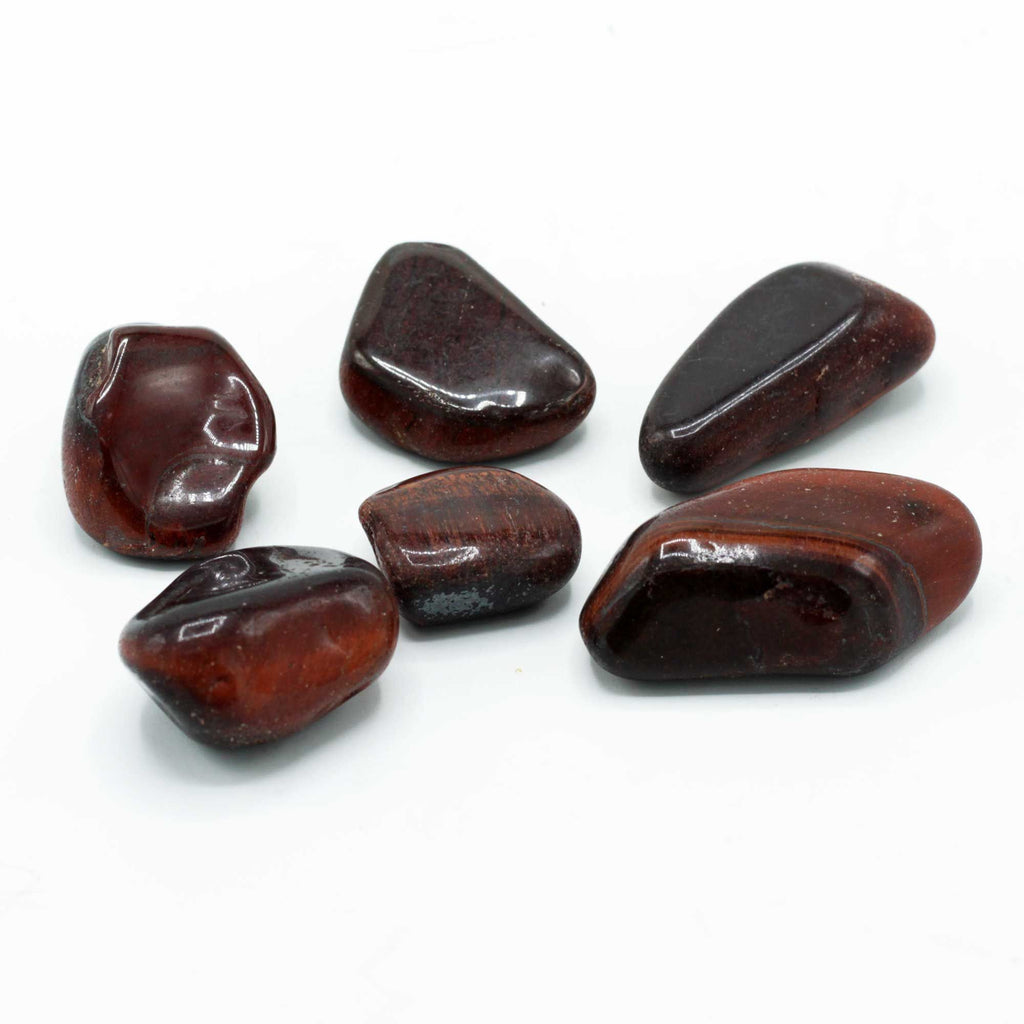 Bag of 6 Large African Tumble Stones - Red Tiger's Eye