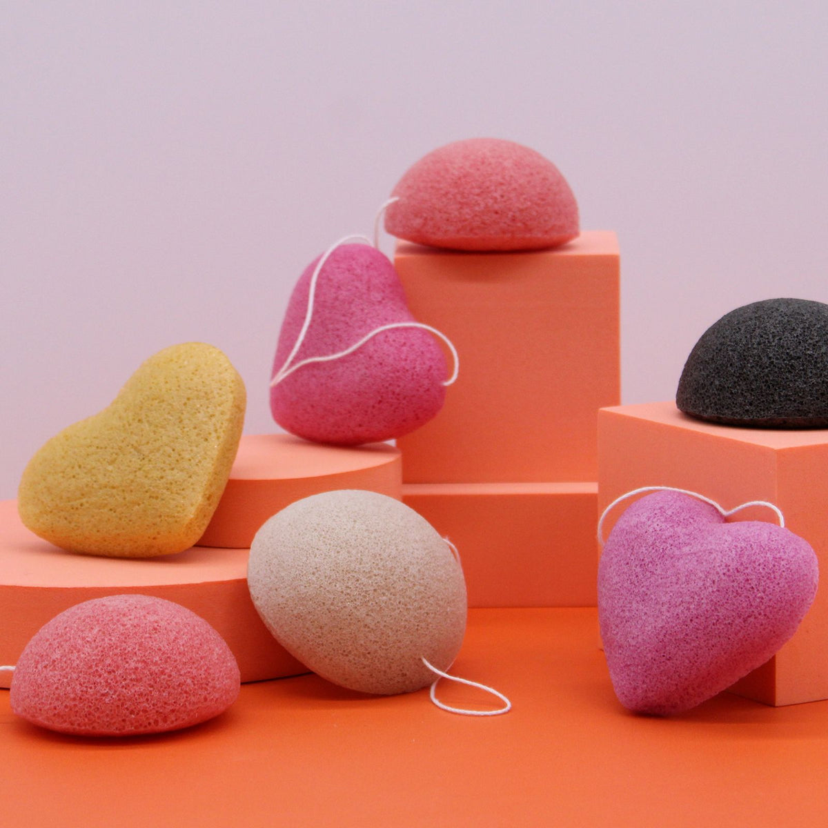 Konjac Heart Sponge - Peach – view 3