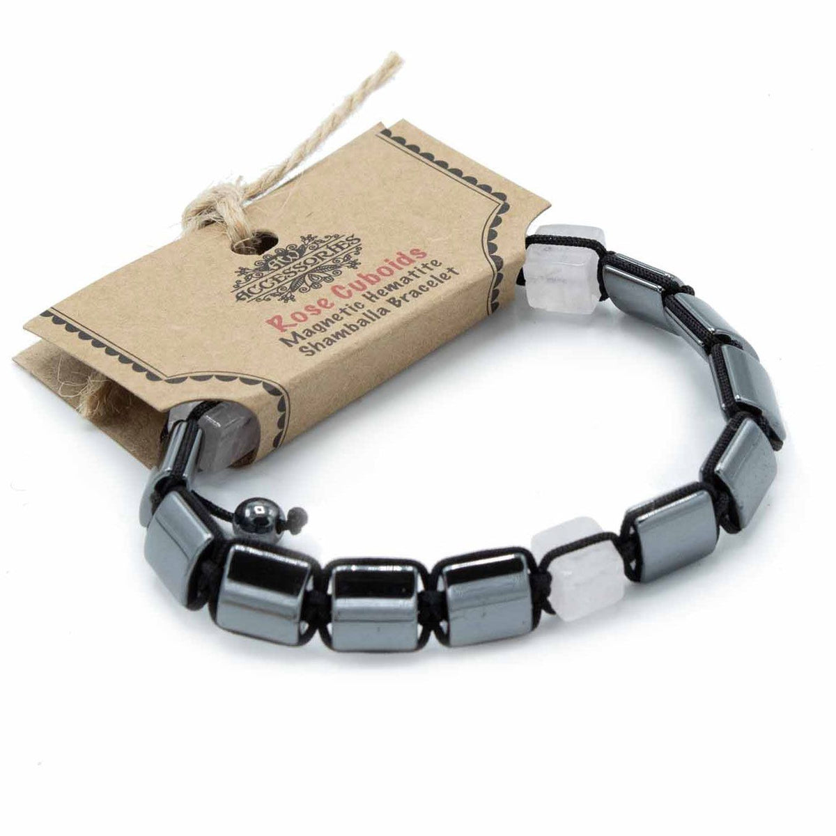 Magnetic Hematite Shamballa Bracelet - Rose Cuboids – view 2