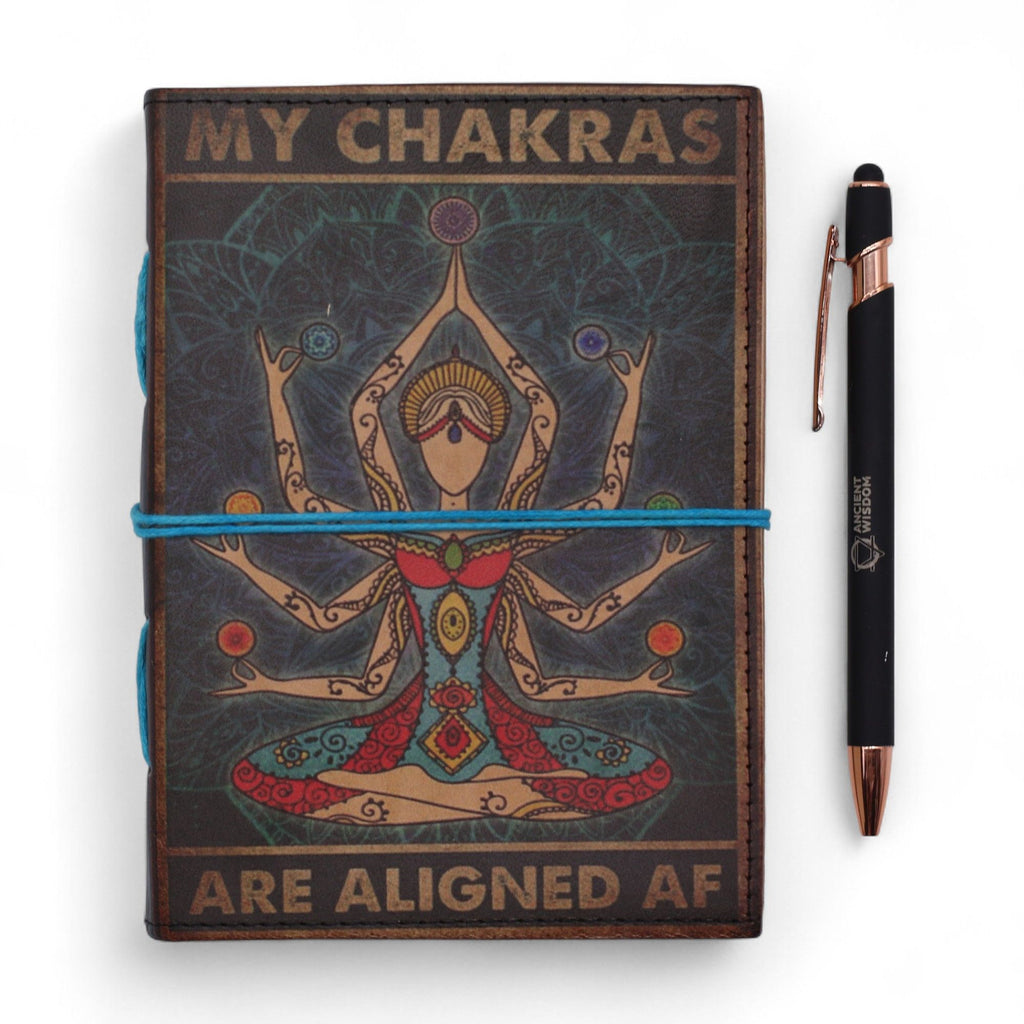 Leather Chakra Goddess Notebook, Aligned AF – 17.5x13 cm – view 6