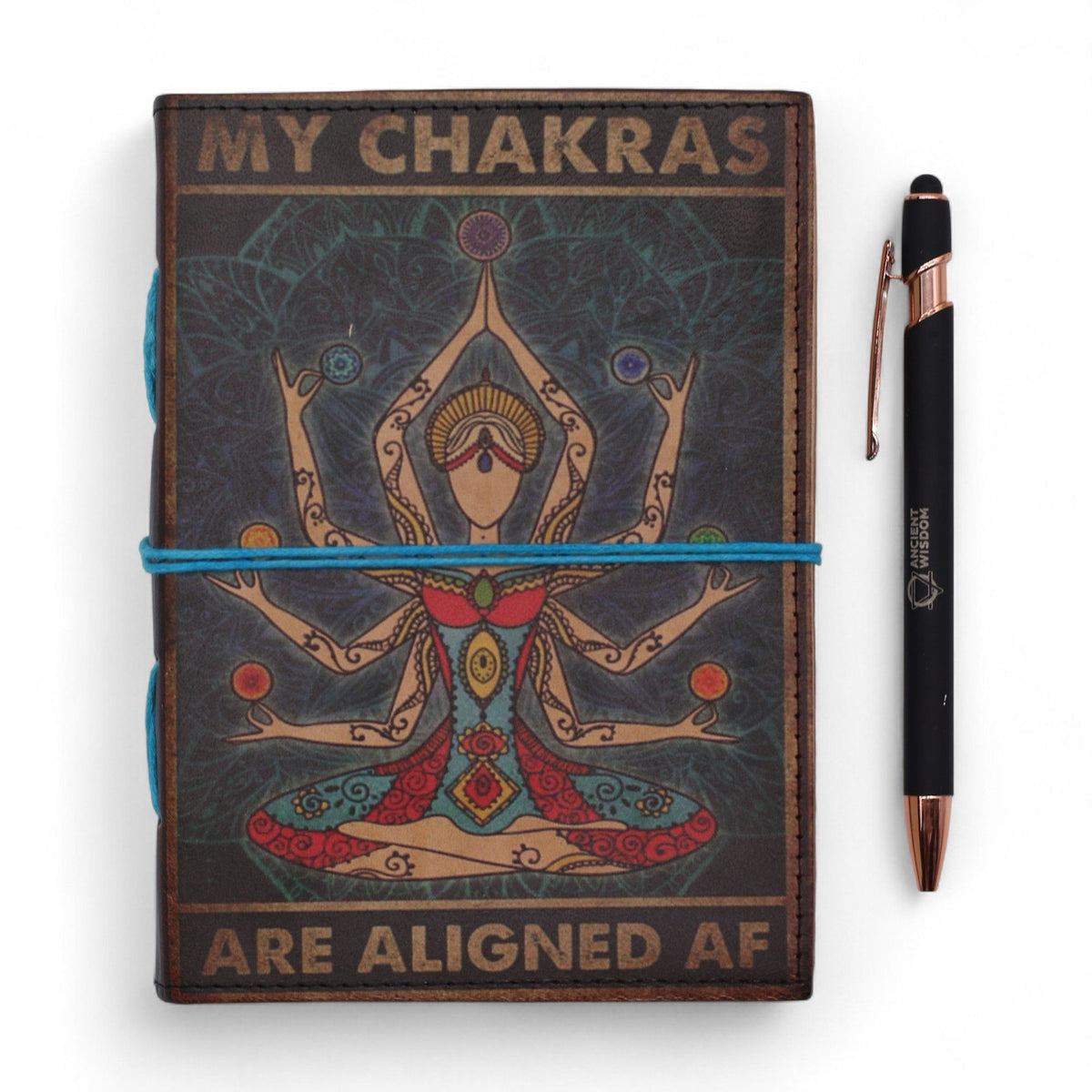Leather Chakra Goddess Notebook, Aligned AF – 17.5x13 cm – view 6