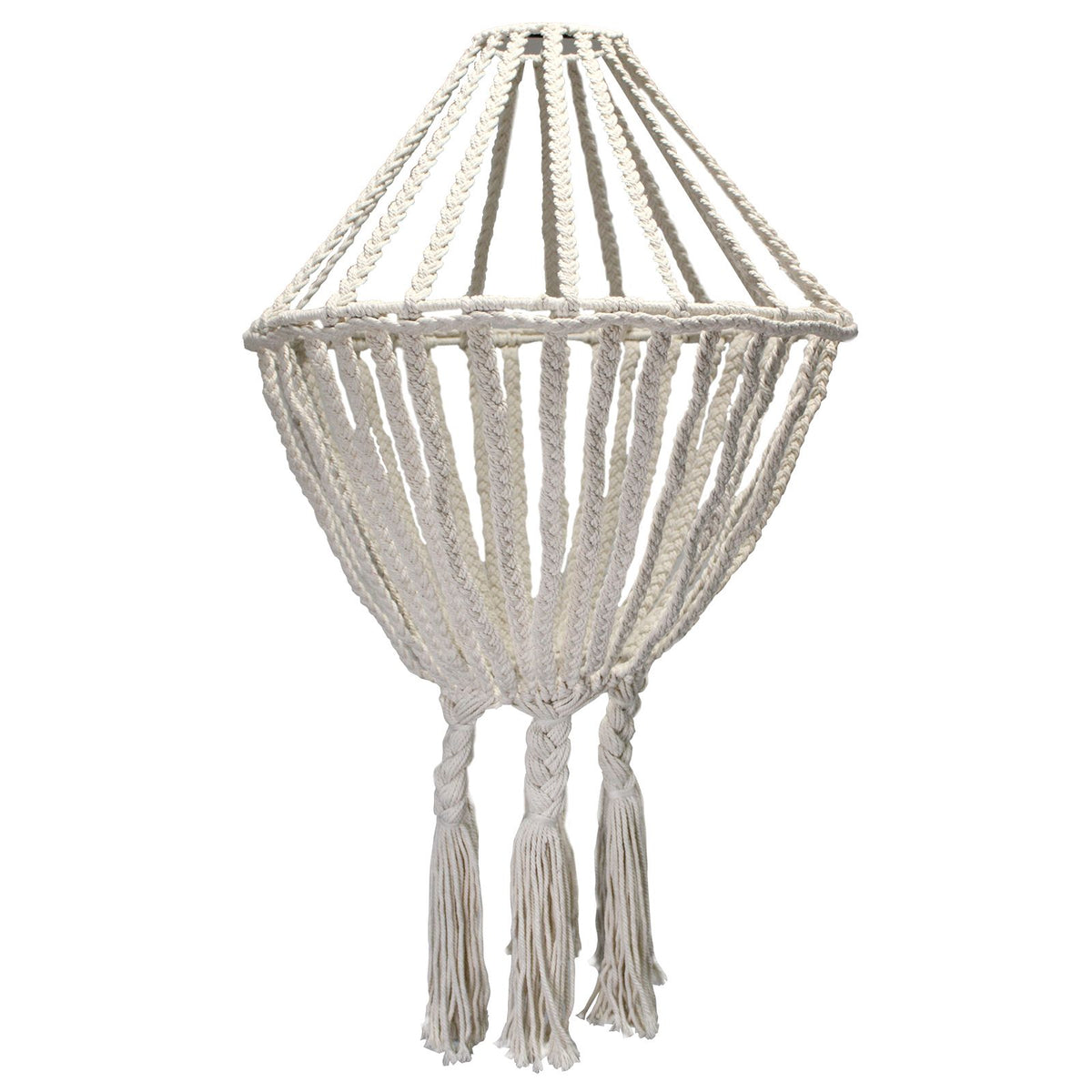 Macrame Large Drop Chandelier - Natural – view 2