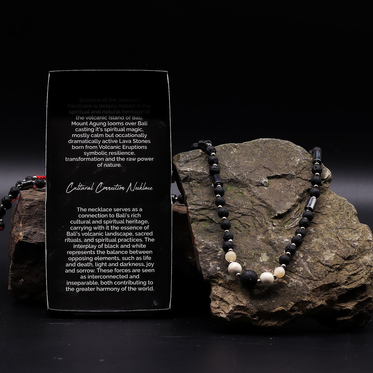 Lava Stone and Howlite Necklace - Cultural Connection – view 3