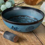 Large Aluminium Singing Bowl - Double Dorje Design, Blue (27cm) – view 2