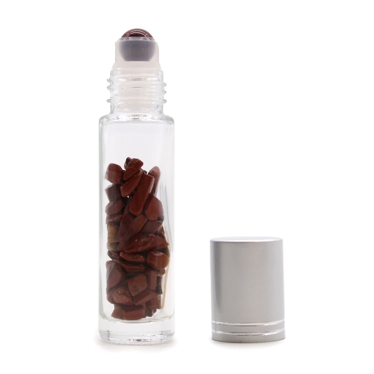 Red Jasper Roller Bottle with Silver Cap, 5ml – view 4