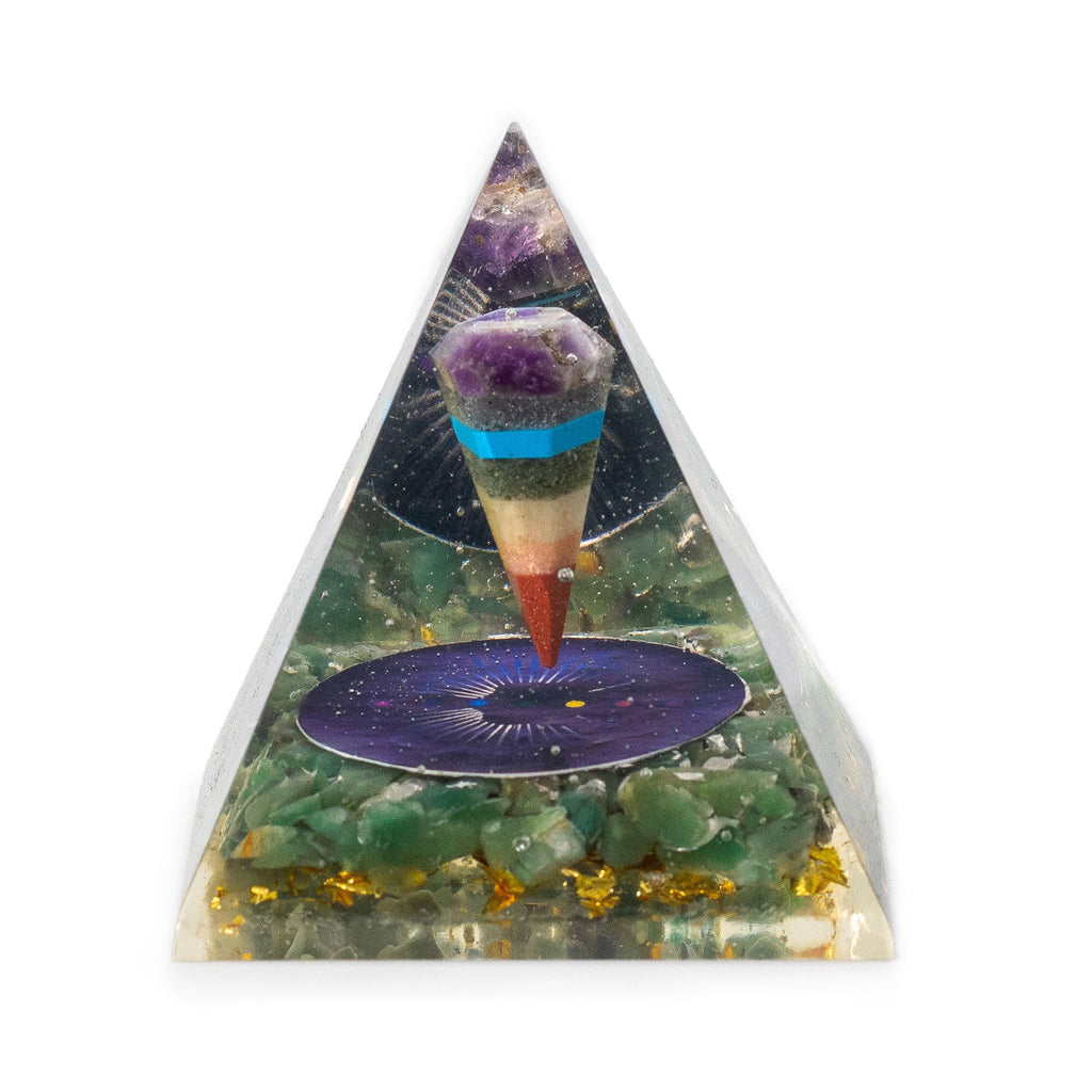 Orgonite Pyramid 7.5cm - Pendulum and Green Aventurine Chips – view 3