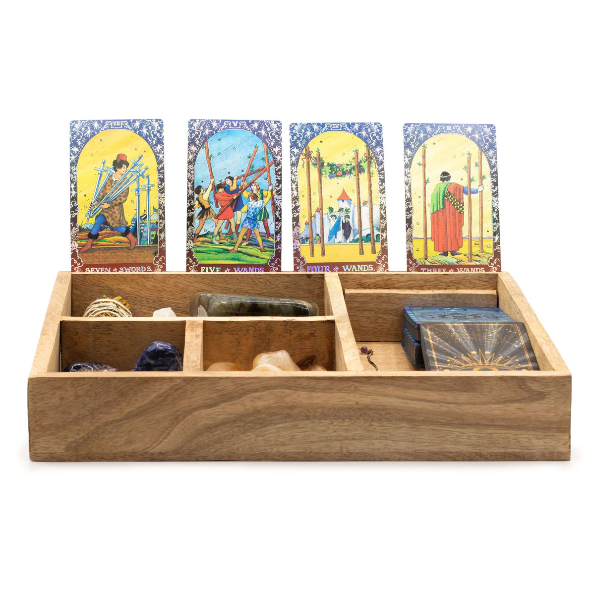 Wide Four Section Tarot Box with Card Holder – view 3
