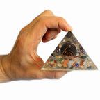 Orgonite Turtle Pyramid 60mm, Gemstone Chips and Copper – view 2