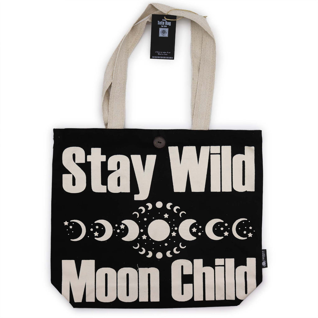 Nomad Sari Classic Tote Bag - Stay Wild, Moon Child - Black – view 4
