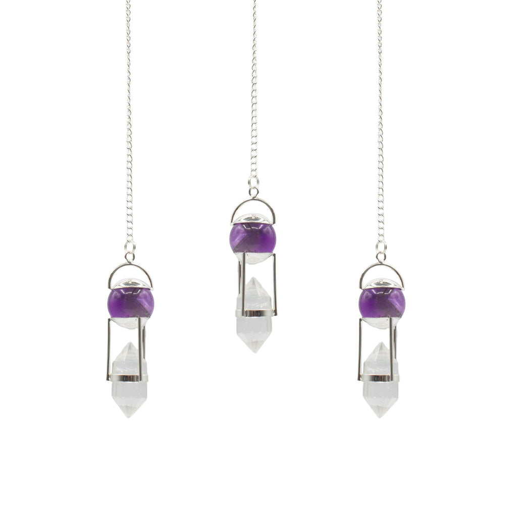 Seeker of Truth Pendulum - Amethyst & Quartz