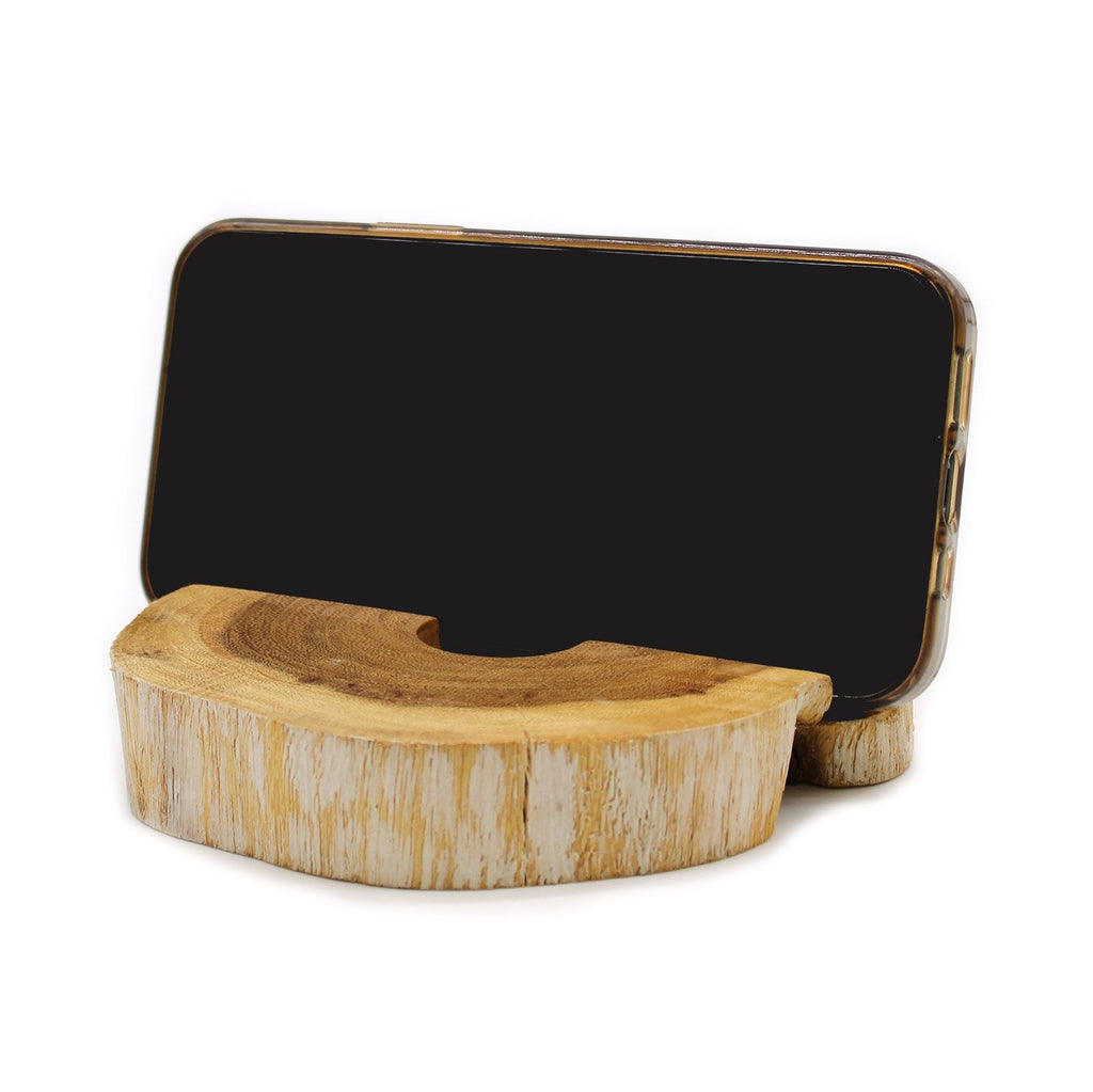Large Gamal Wood Phone Holder - Whitewash – view 8