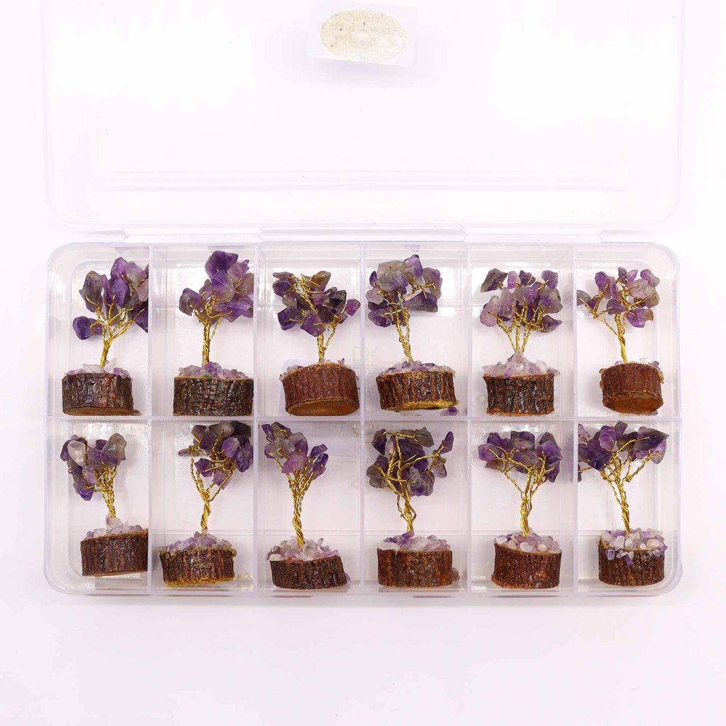Amethyst Mini Gemstone Tree on Wood Base, 15 Stones – view 6