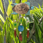 Aqua Turtle Carving & Capiz Shell Wind Chime – view 4