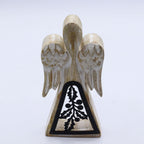 Mango Wood Angel - Whitewash, Iron Holly Cut-Out – view 6