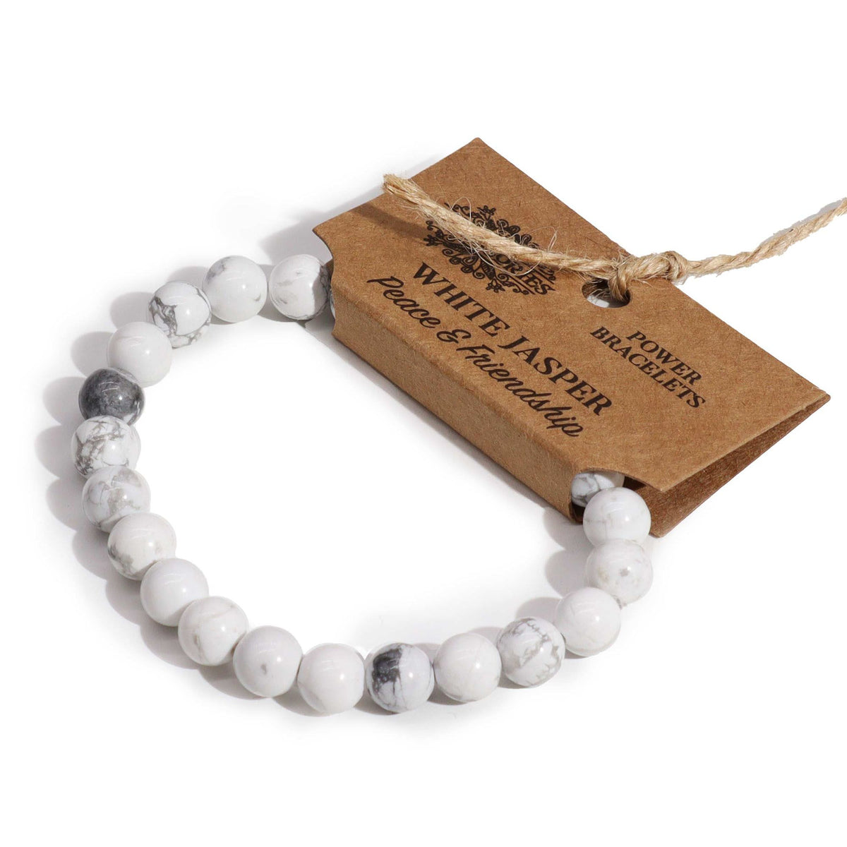 Power Bracelet - White Jasper Beads 8mm – view 3