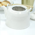 Ceramic Herbal Teapot Set with 6 Cups - Classic White