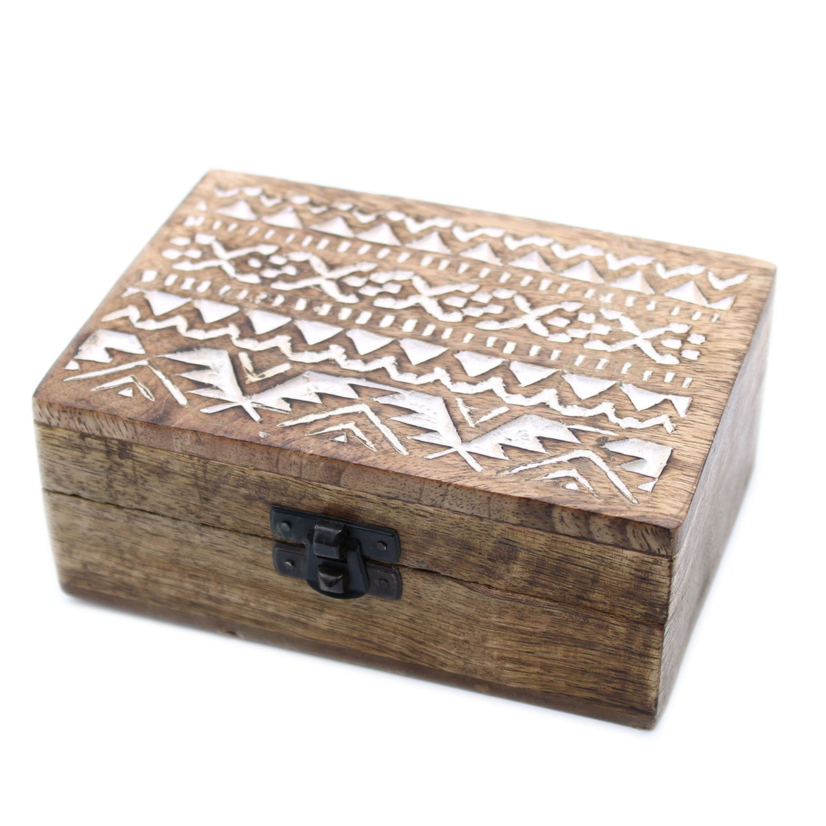 White Wash Mango Wood Box, Slavic Design, 15x10cm – view 8