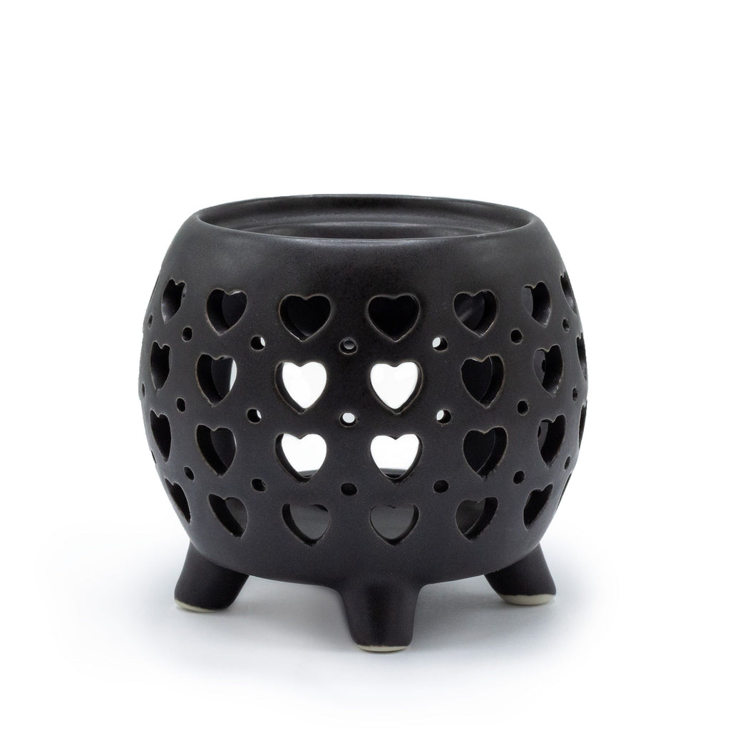 Squat Multi Hearts Oil Burner - Matt Black – view 2