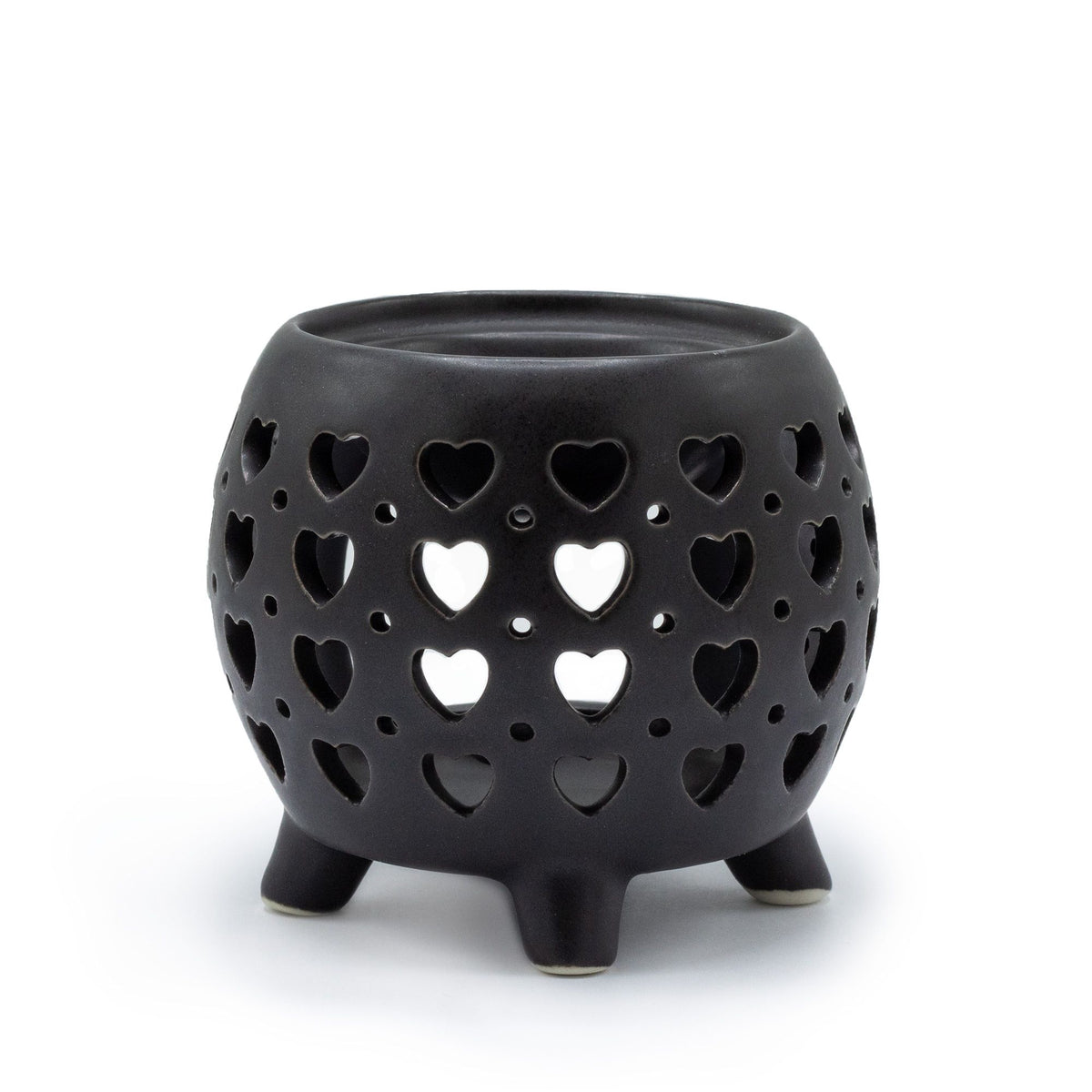Squat Multi Hearts Oil Burner - Matt Black – view 2