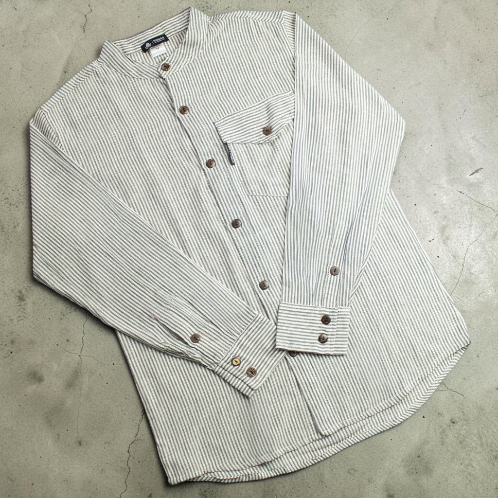 Nomad Sari Grandad Shirt - Grey Stone - Medium – view 2