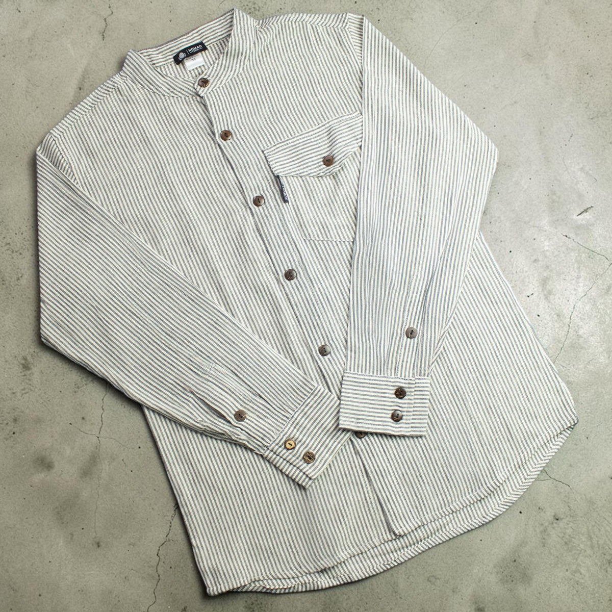 Nomad Sari Grandad Shirt - Grey Stone - Medium – view 2