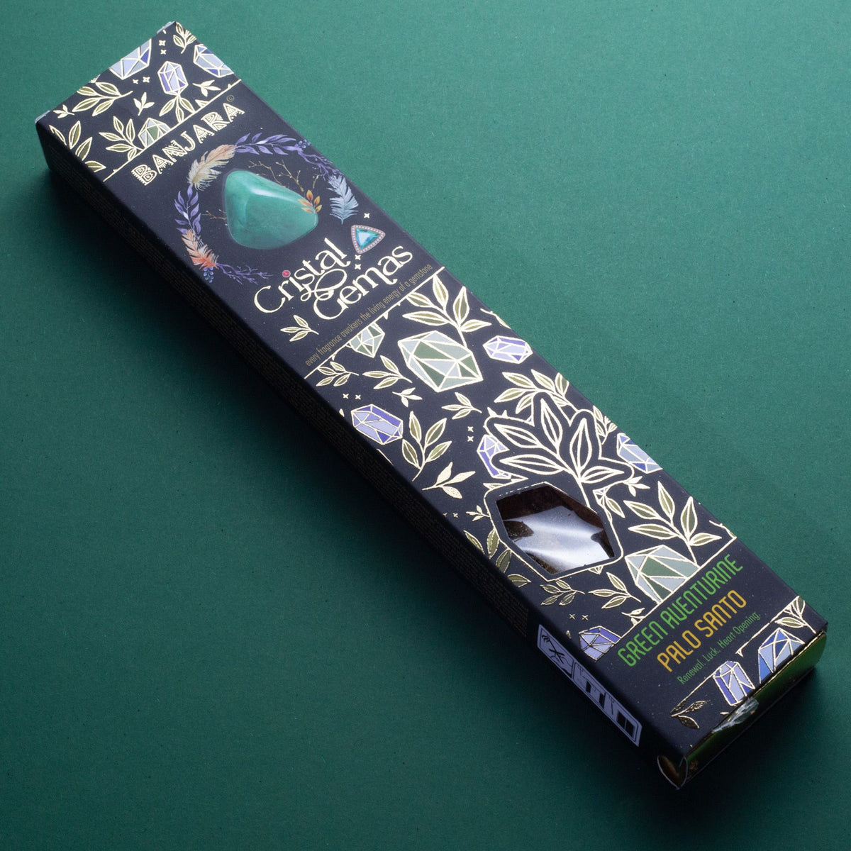 Banjara Crystal Gemas Incense Sticks - Green Aventurine Palo Santo – view 3