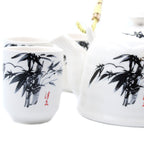 Ceramic Herbal Teapot Set with 6 Cups - White Stone Oriental – view 2