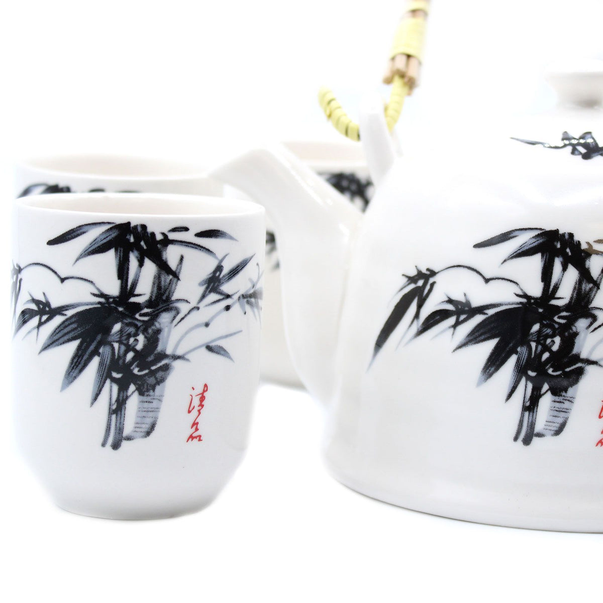 Ceramic Herbal Teapot Set with 6 Cups - White Stone Oriental – view 2