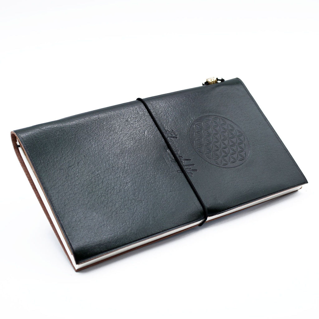 Leather Journal - Flower of Life - Green (80 pages) – view 2