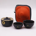 Money Cat Ceramic Teapot Set with 2 Cups - Black