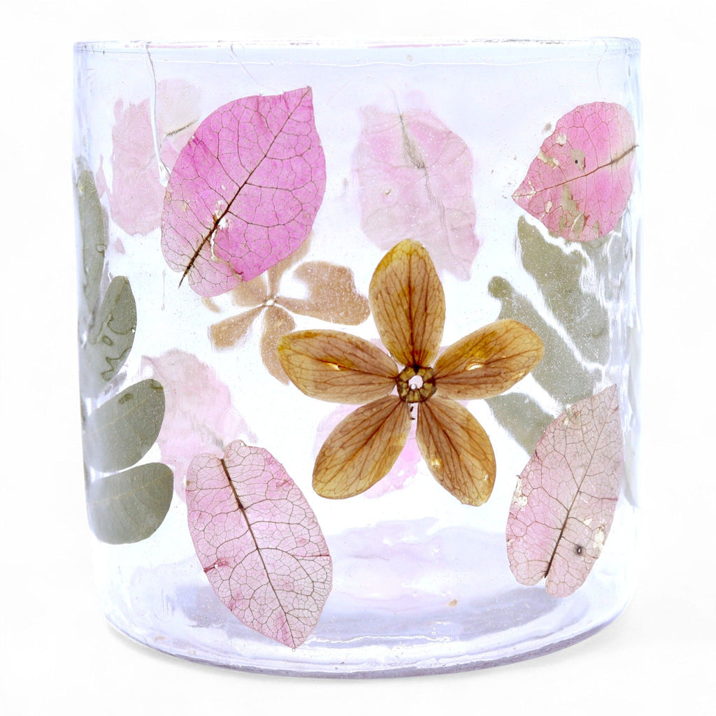 Natural Floral Glass Straight Candle Holder - Primavera 8x8cm – view 9