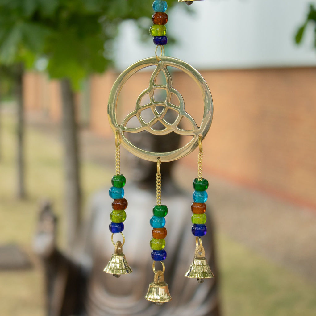 Brass Celtic Drop Wind Chime - 7 Bells, 64cm – view 3