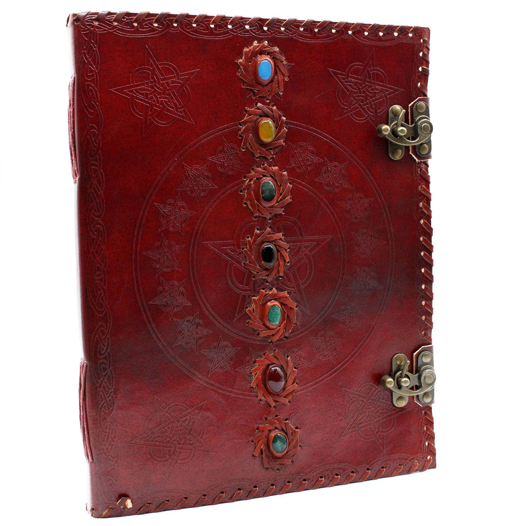 Huge 7 Chakra Leather Book, 200 Pages – 33x25 cm – view 4