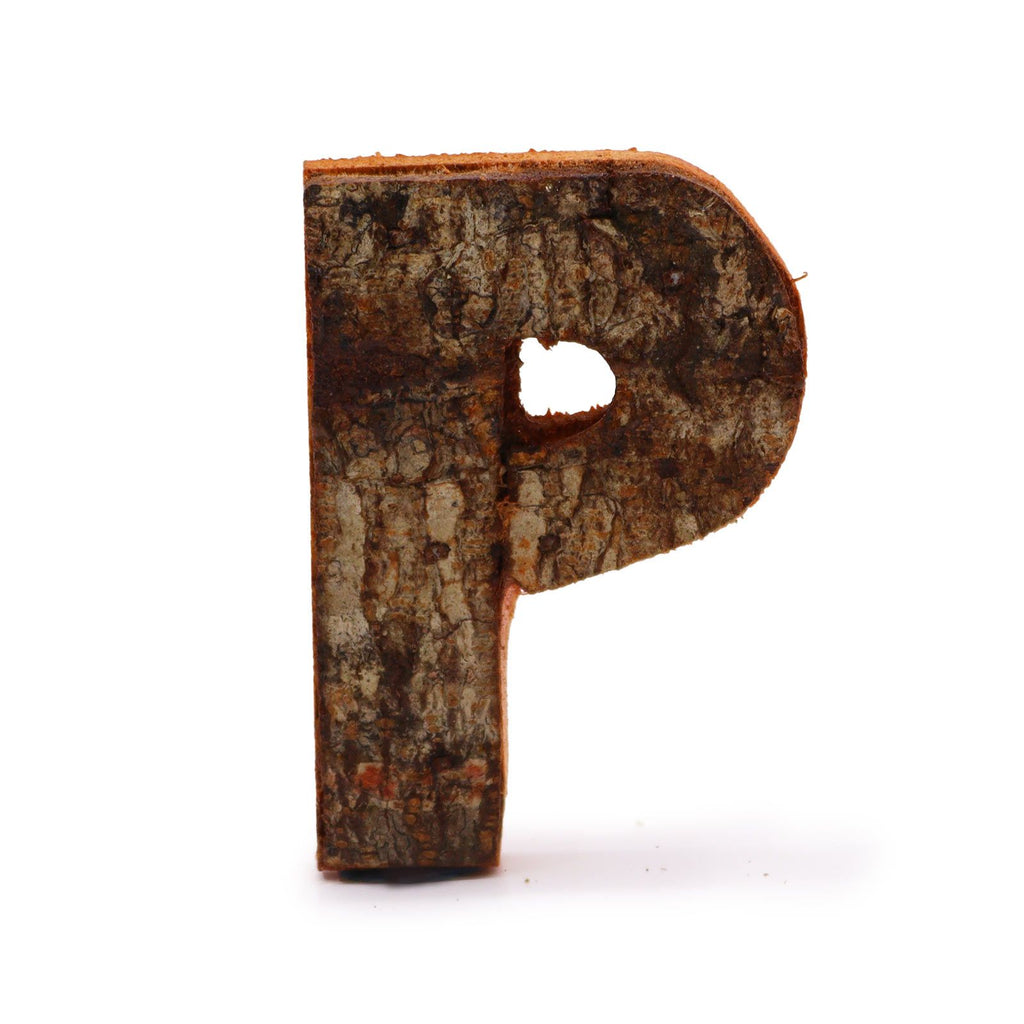 Rustic Bark Letter P - 7cm – view 2