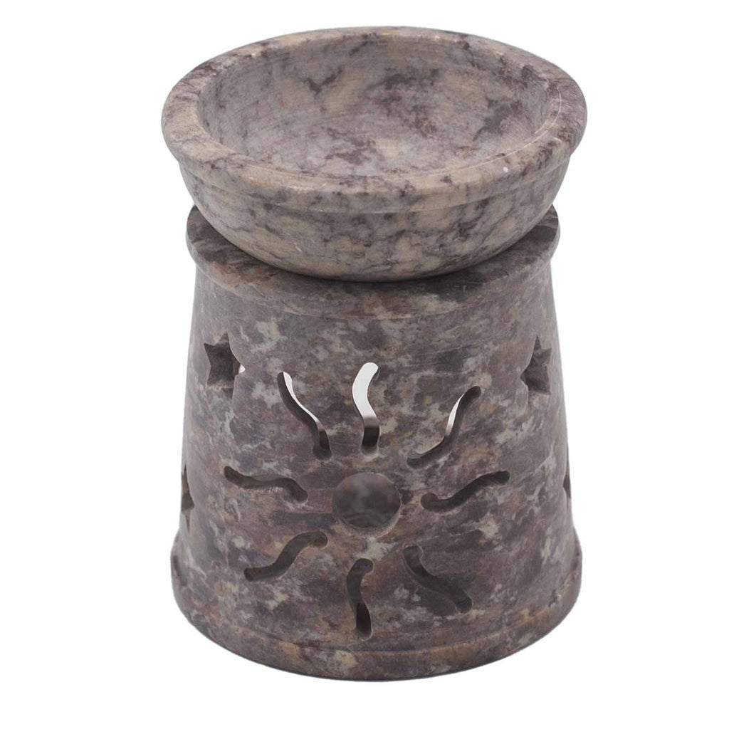 Small Soapstone Oil Burner 8cm - Sun & Stars – view 2