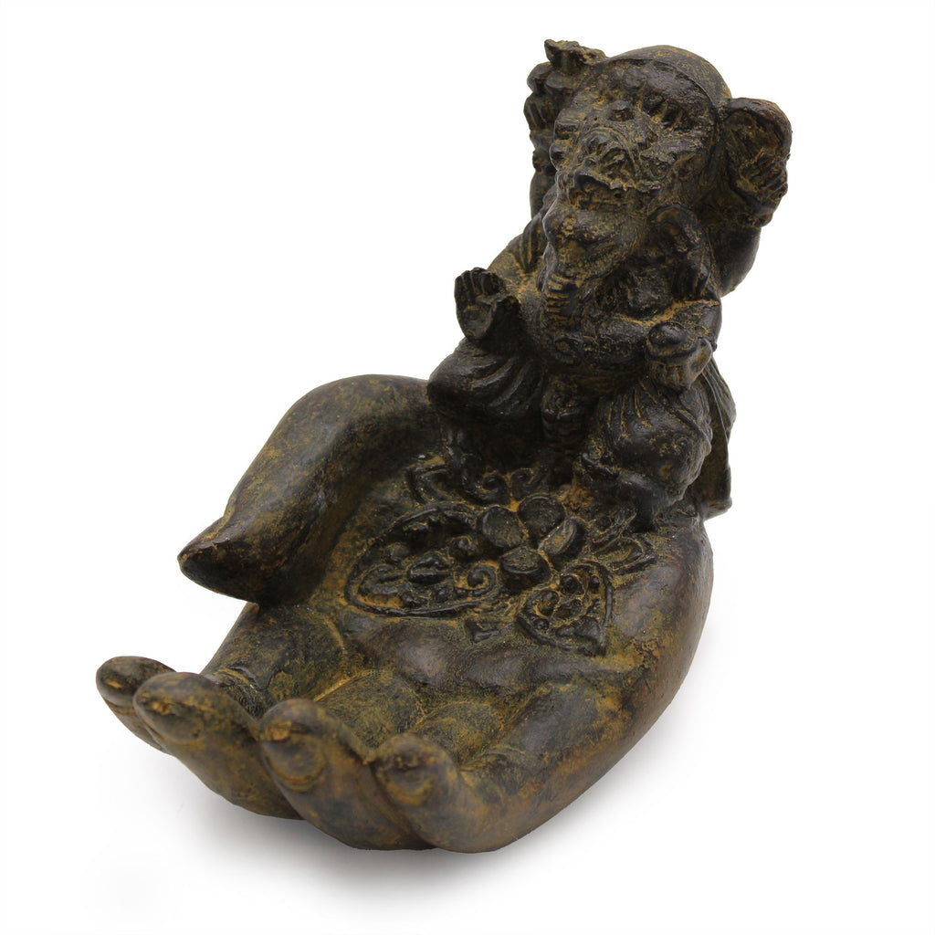 Ganesh and Hand Incense Burner in Antique Finish – view 3