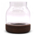 Medium Shaped Terrarium, Dark Tung Wood, 16x18cm