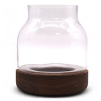 Medium Shaped Terrarium, Dark Tung Wood, 16x18cm