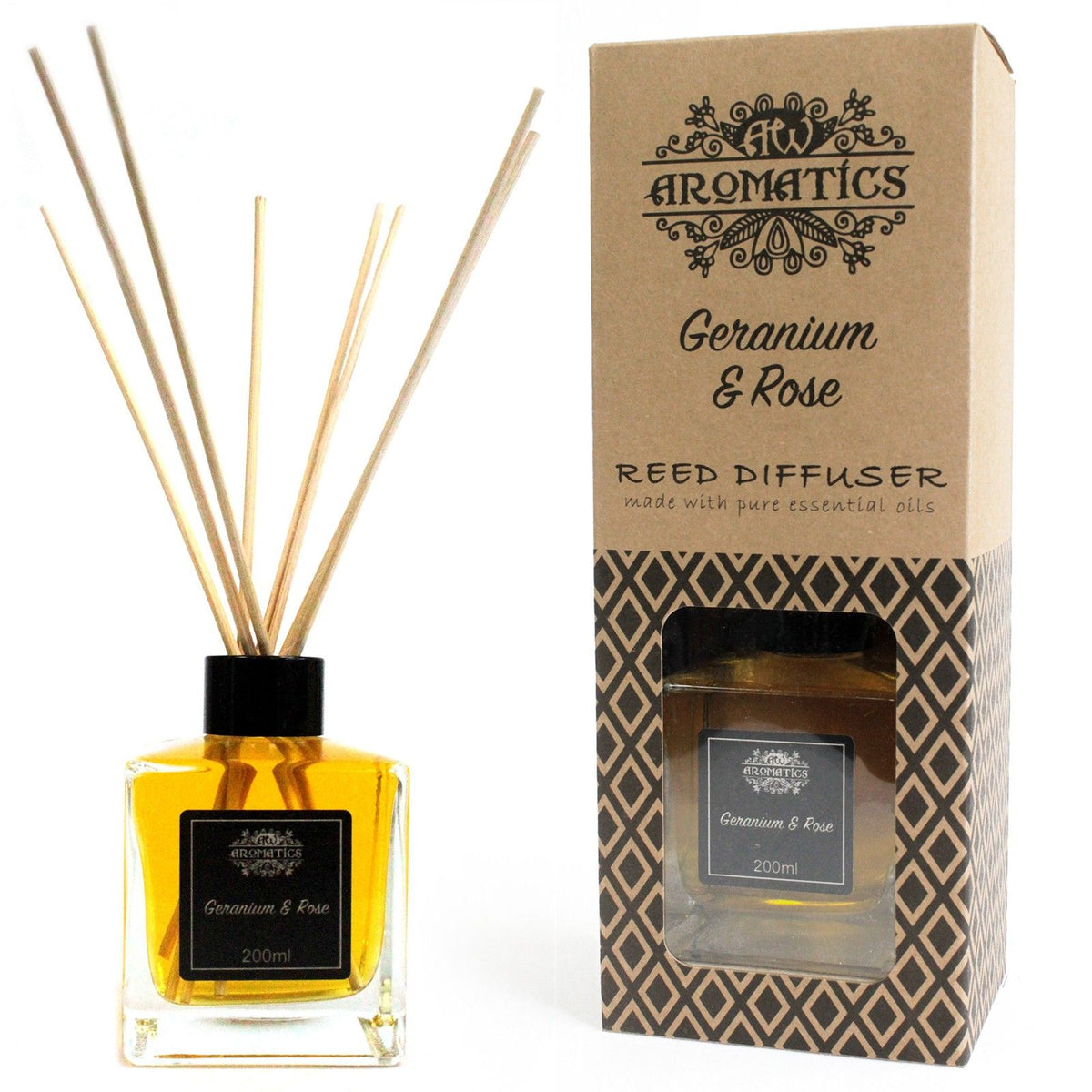 Geranium and Rose Essential Oil Reed Diffuser 200ml – view 7
