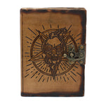 Leather Pentagon & Skull Notebook, Burnt Edge – 13x17.5 cm – view 4