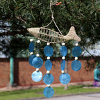 String Fish & Blue Capiz Shell Wind Chime – view 4