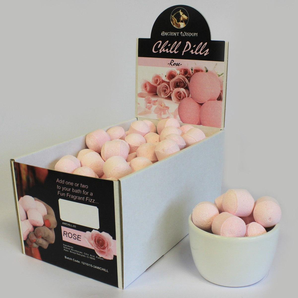 Chill Pills Bath Bombs - Rose, 1.3kg Box