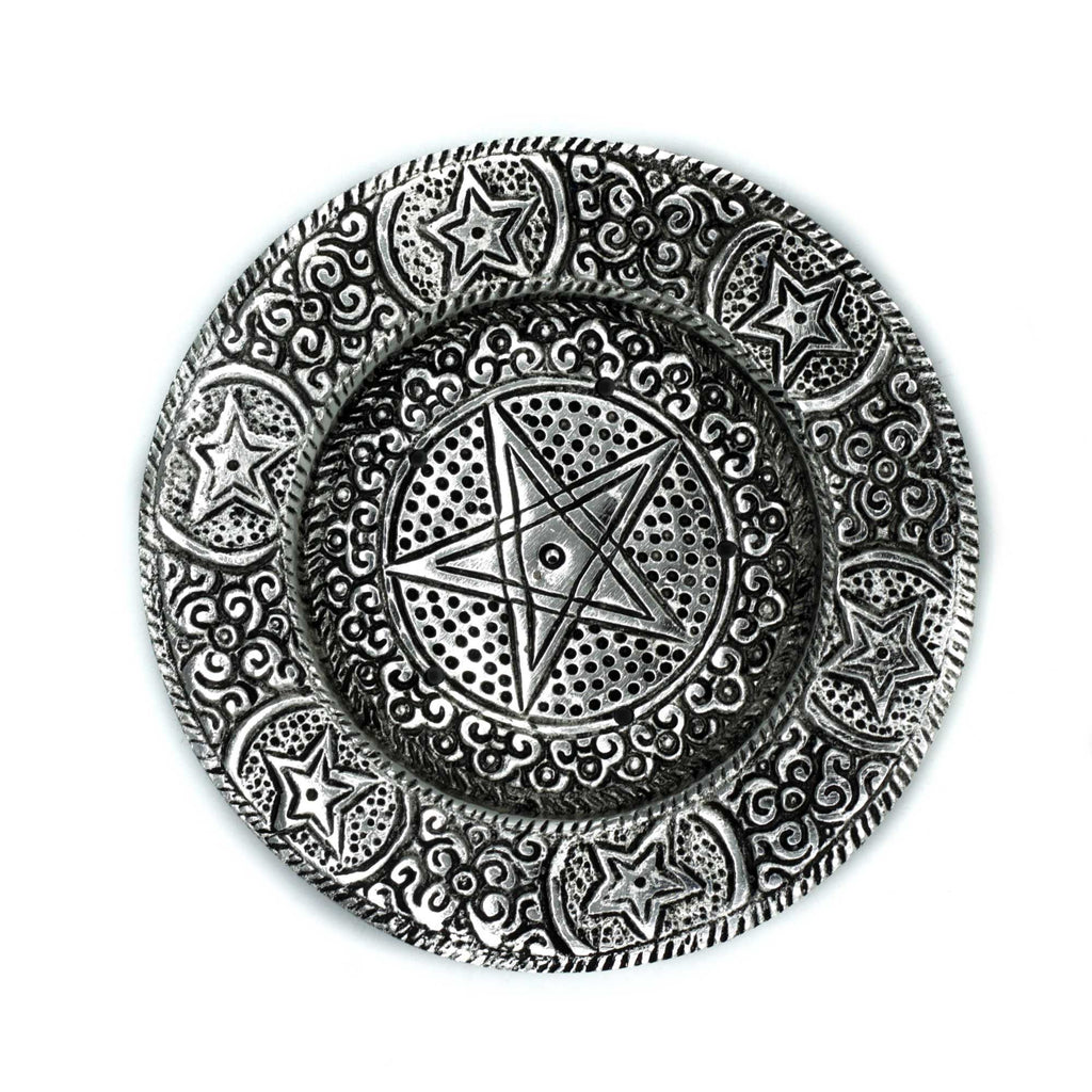 Polished Aluminium Pentagon Incense Holder 11.5cm – view 2
