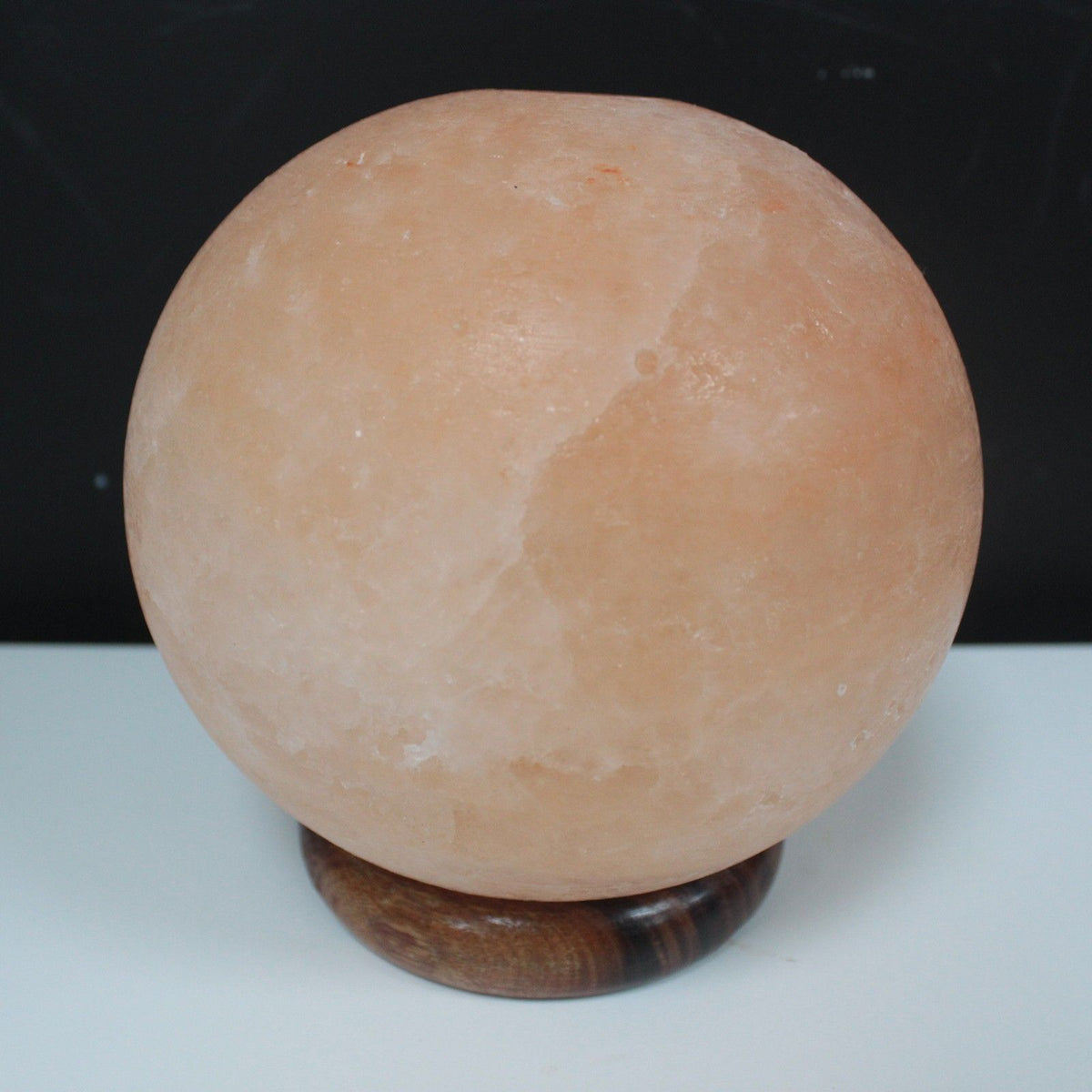 Himalayan Salt Lamp Ball on Large Wooden Base – view 4